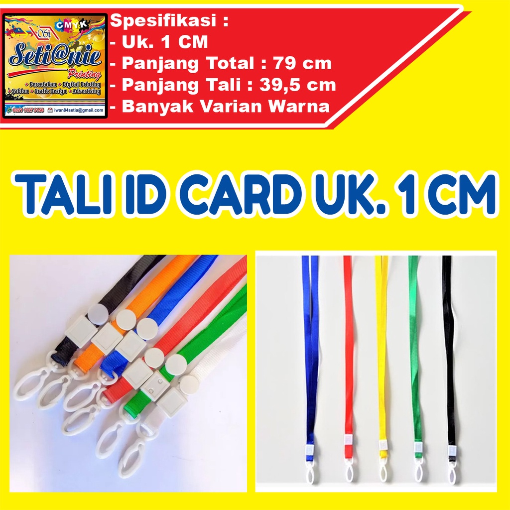 

Tali Id Card Tali Lanyard Gantungan Id Card Card Holder Name Tag 1cm Nylon Hook Plastik Spring Combo / Strap ID Card