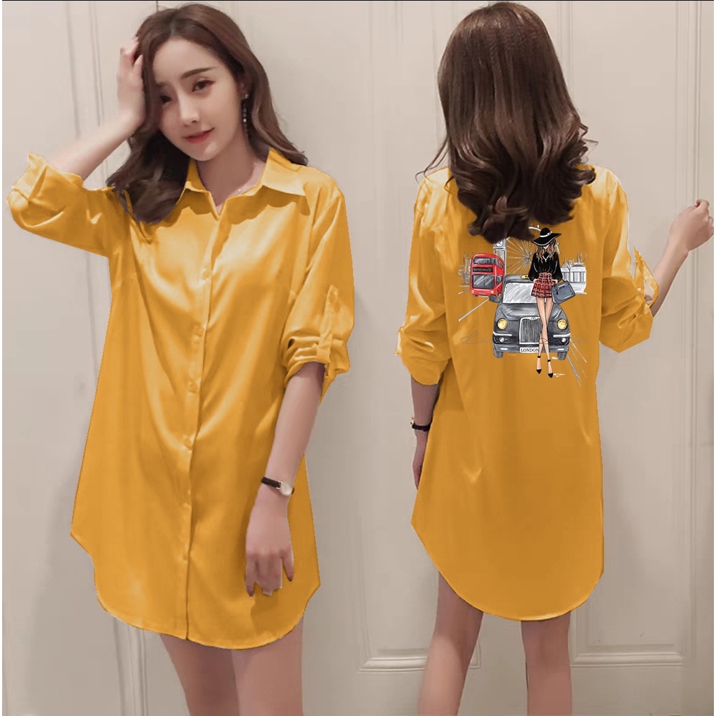 FWG - LONGTOP BACK LADY / ATASAN KEMEJA WANITA TERBARU / LONGTOP / BAJU ATASAN KOREA / FASHION WANITA / ATASAN KEMEJA