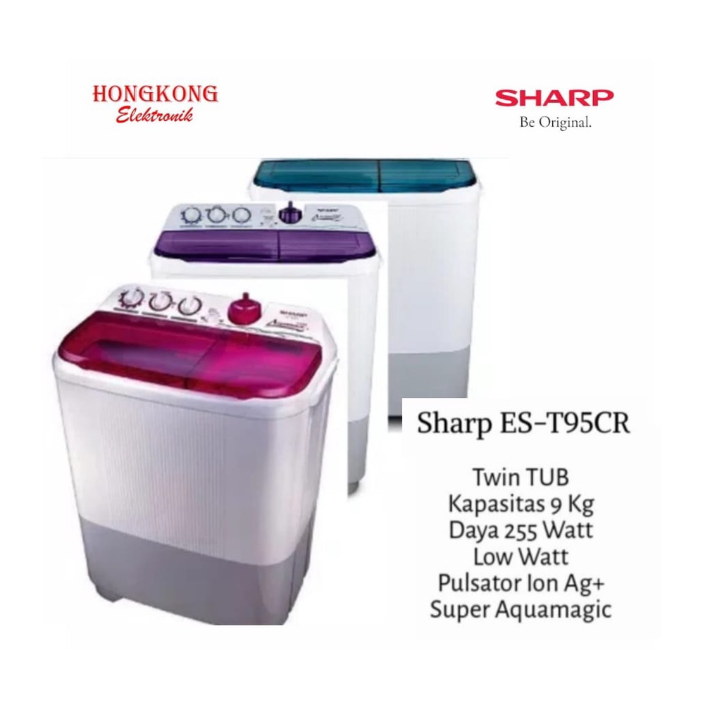MESIN CUCI SHARP 2 TABUNG ES-T95CR 9 KG