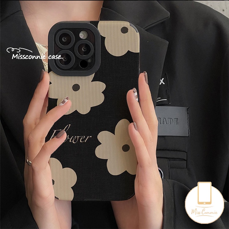 Casing Soft Case TPU Motif Bunga Retro Untuk iPhone 7 + / 8 + / 11 Pro Max / 12 / 13 / 14 Pro Max / XR / X / XS Max