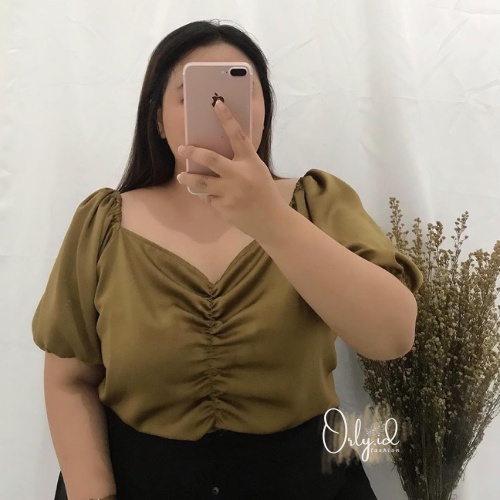 S-XXXXL ALP Baju sabrina Baju Atasan Sabrina Wanita Jumbo Crop Top Korean Style Blouse Lengan Panjan