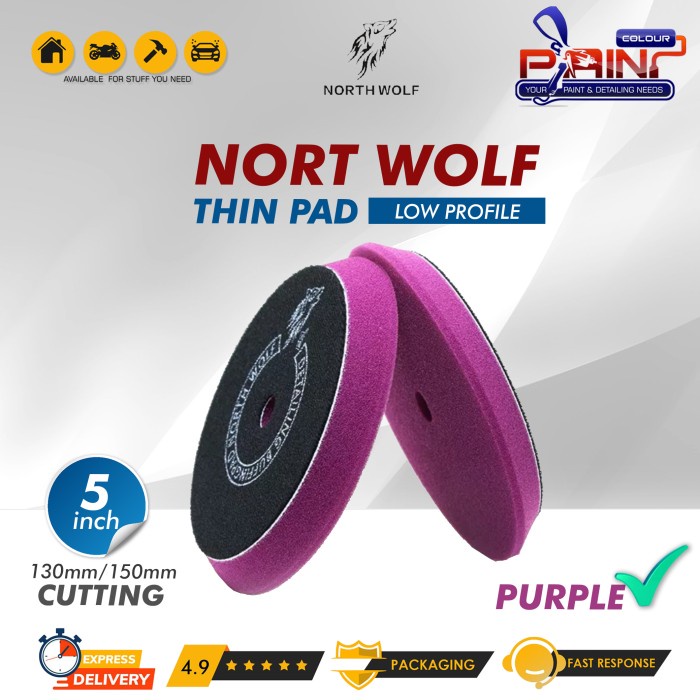 Thin Pad NORTHWOLF 5 inch Purple Busa Mesin Poles Mobil North Wolf