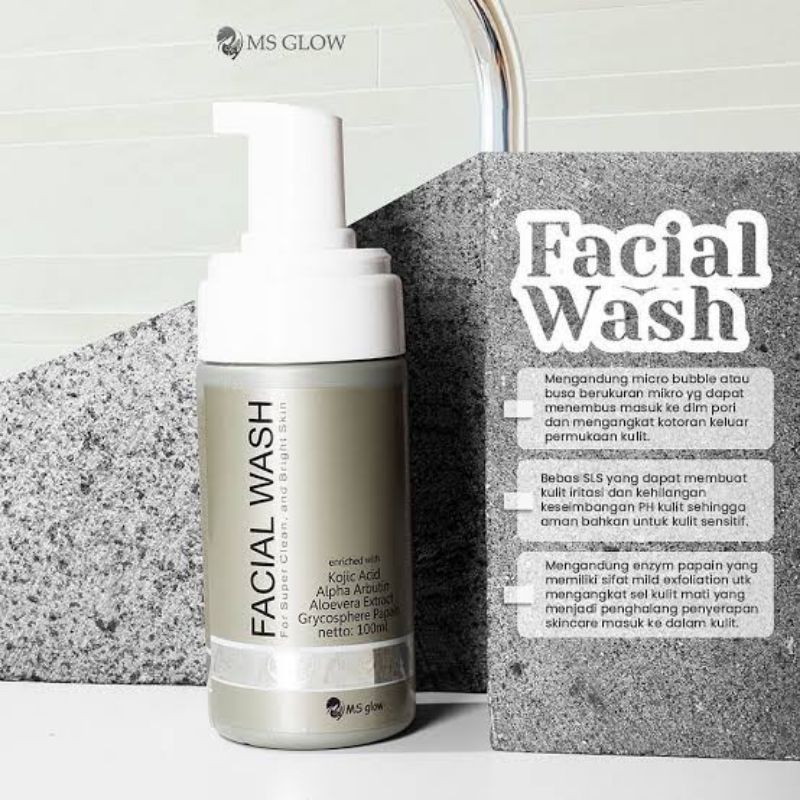 FACIAL WASH MS GLOW // MS GLOW FACIAL WASH ORIGINAL 100%