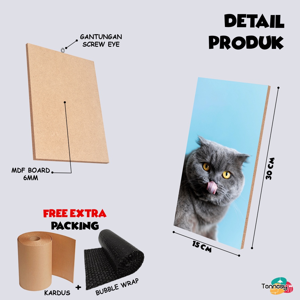 HIASAN DINDING WALL DECOR PAJANGAN POSTER DEKORASI KAMAR RUMAH GAMBAR KUCING CAT