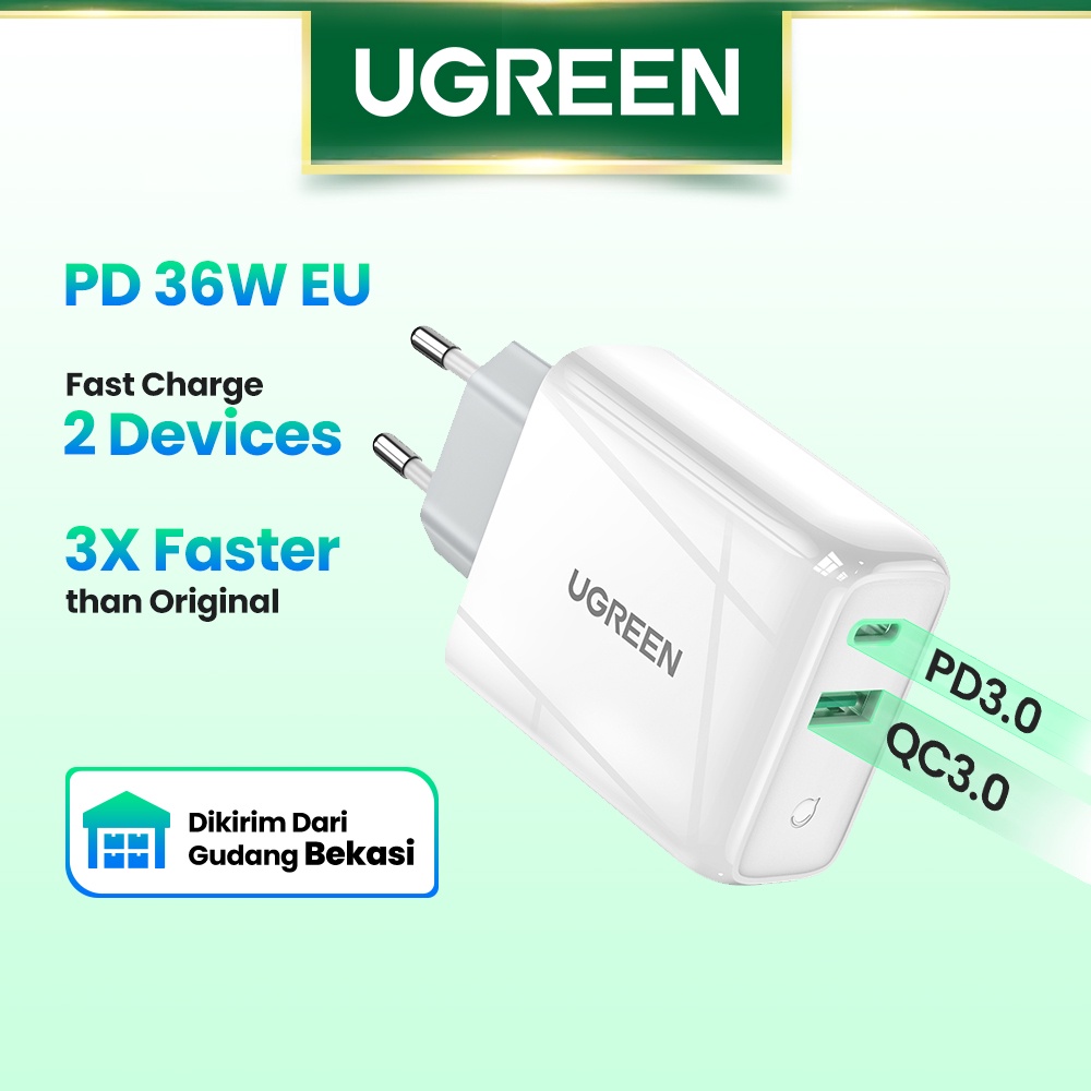 【Stok Produk di Indonesia】Ugreen Kepala Charger USB 3.0 Tipe-C PD Fast Charging 4.0 3.0 Untuk iPhone 14 / 13pro max / 11