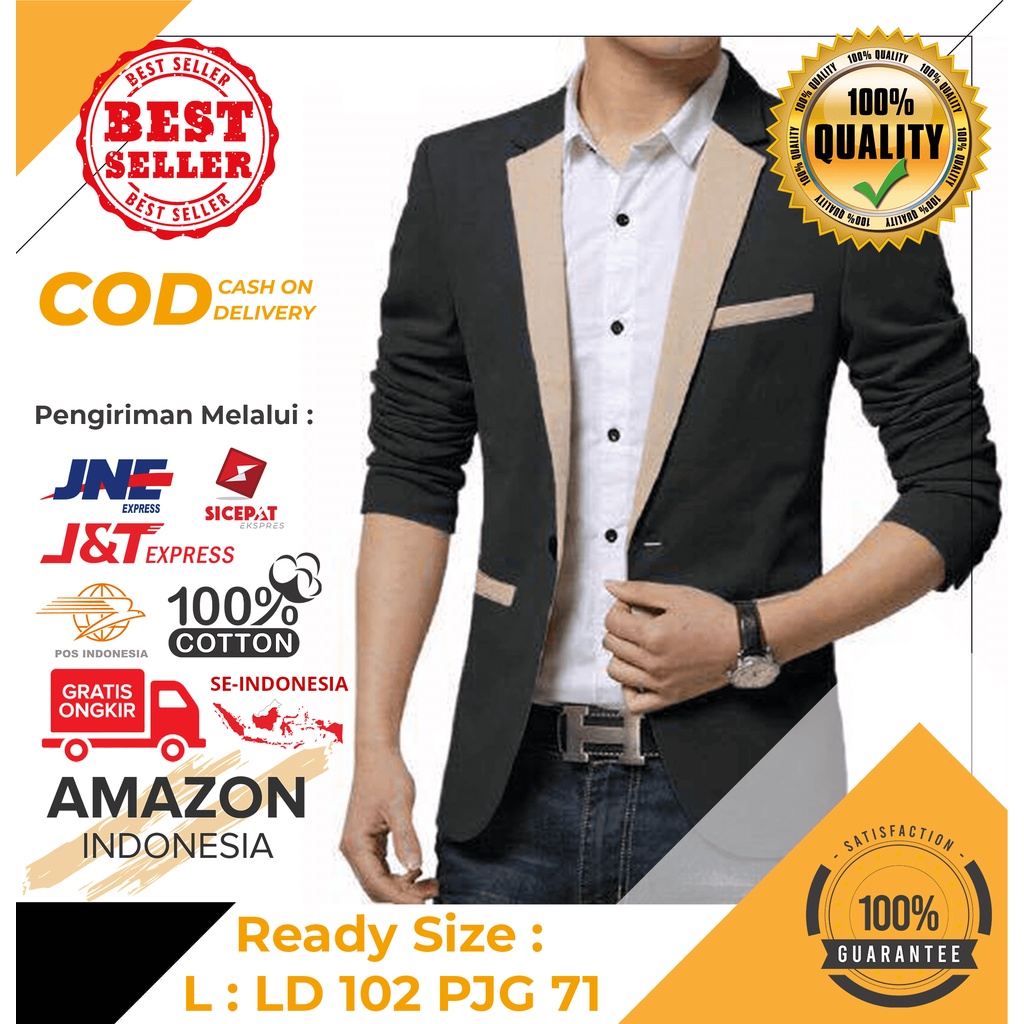 BLAZZER BLEZER BLAZER JAS PRIA WARNA HITAM VARIASI COKLAT PRIA BAHAN COTTON KATUN IMPORT PREMIUM