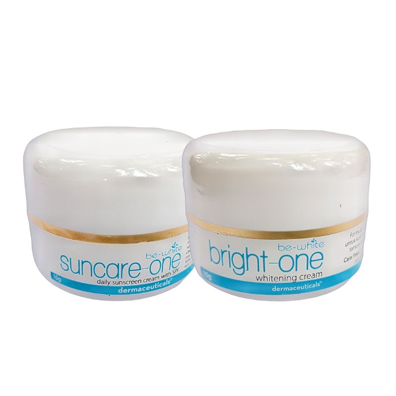 Be-White Paket Suncare One & Bright One - Sunscreen & Whitening Cream