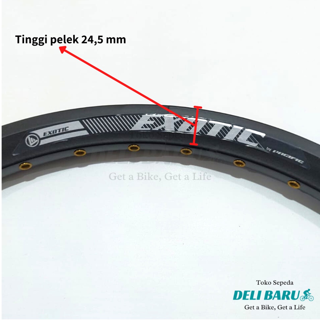Exotic Rims 20 murni double wall 36 hole lingkar pelek alloy sepeda BMX, mini, lipat