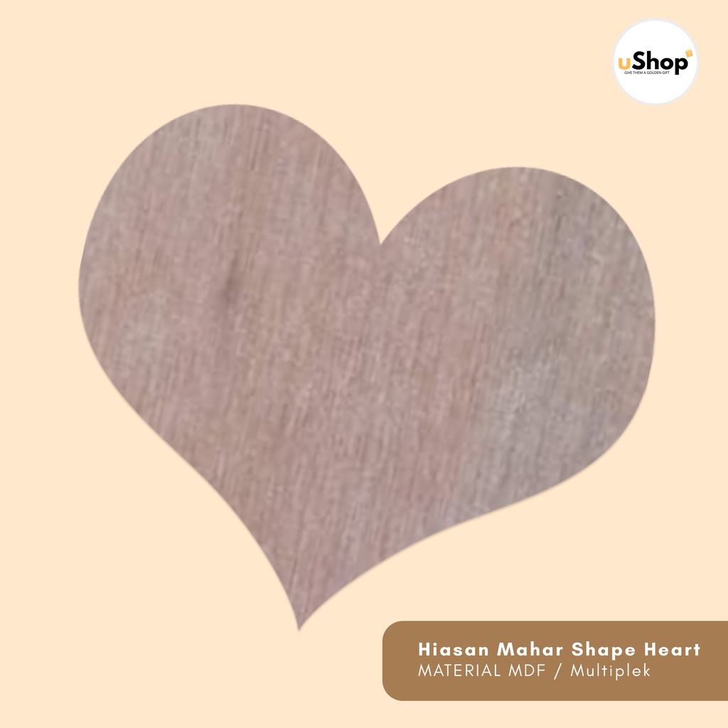 Hiasan Mahar Bentuk Hati / Kayu Hati / Shape Heart / Hiasan Kayu Hati Dekorasi Mahar Scrapbook