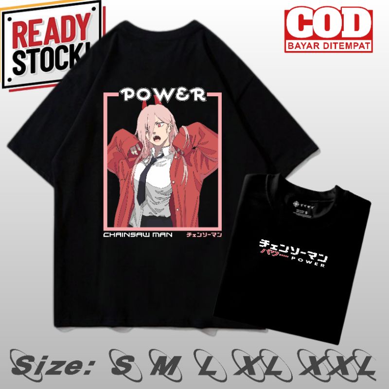 Kaos Anime Chainsaw Man Power Distro Atasan Pria Wanita Kaus Manga Waifu Termurah