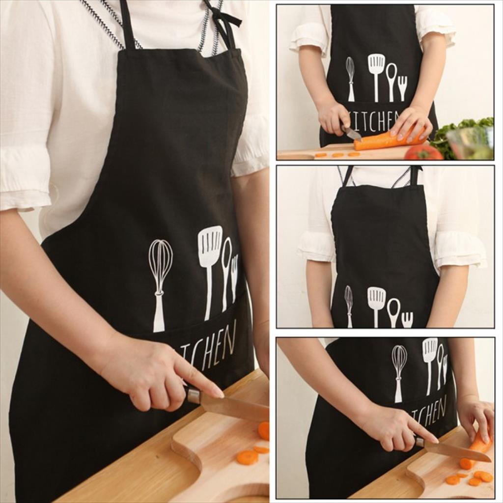 Celemek Apron Dapur pelindung pakaian memasak barista kopi potong sayur masakBlack