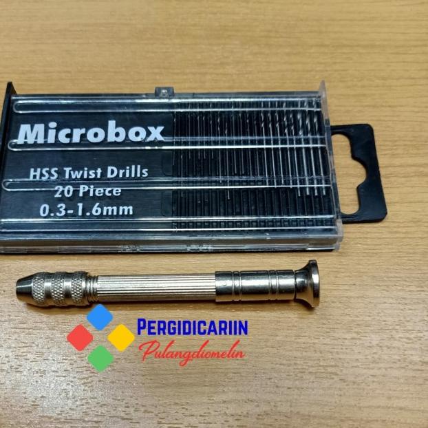 Bor Rojok Spuyer Pilot jet Bor Tangan Manual + 20pcs Mata Bor Microbox