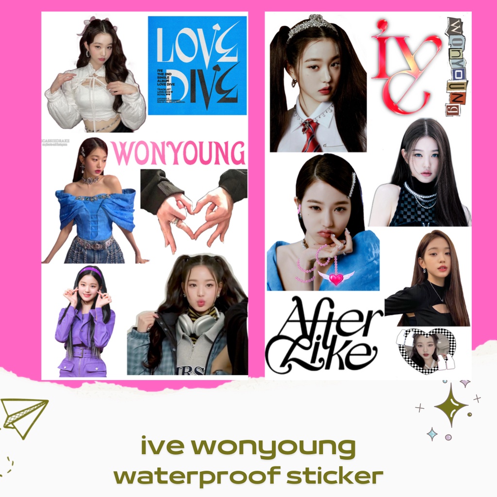 

IVE WONYOUNG STICKER ISI 20 BUAH ANTI AIR WATERPROOF UNTUK HP LAPTOP NOTEBOOK JOURNAL TUMBLER