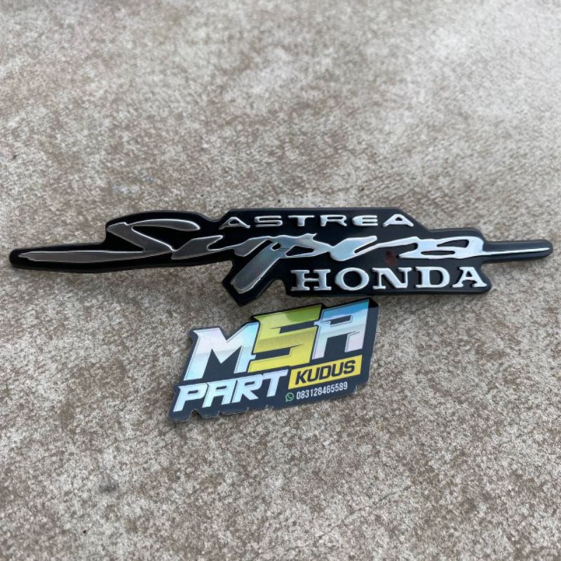 Emblem logo tameng honda Supra emblem timbul supra silver crome