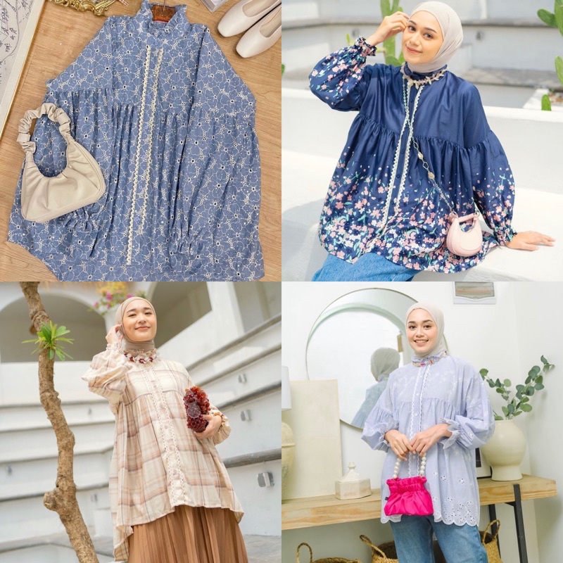 Heidi Top Daira Gardenia Plaid Khaki Shiroi Blue Flowers Gingham pink Chava, Sabrina, Greeta, Zeya, 