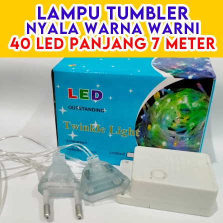 [Paket 10 Biji] Lampu Natal Tumblr Hias Dekorasi 40 LED Panjang 7 Meter Tumbler Nyala Warna Warni Rainbow