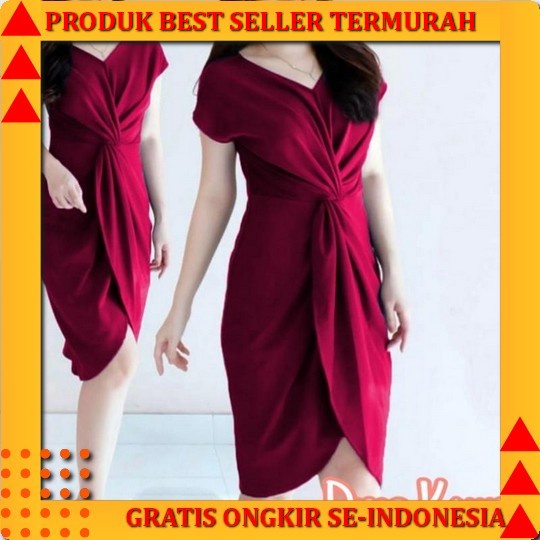 Baju Dress Wanita Pesta Kondangan Fashion Korea Korean Style Sexy Dress Model Terbaru Kekinian 2022 