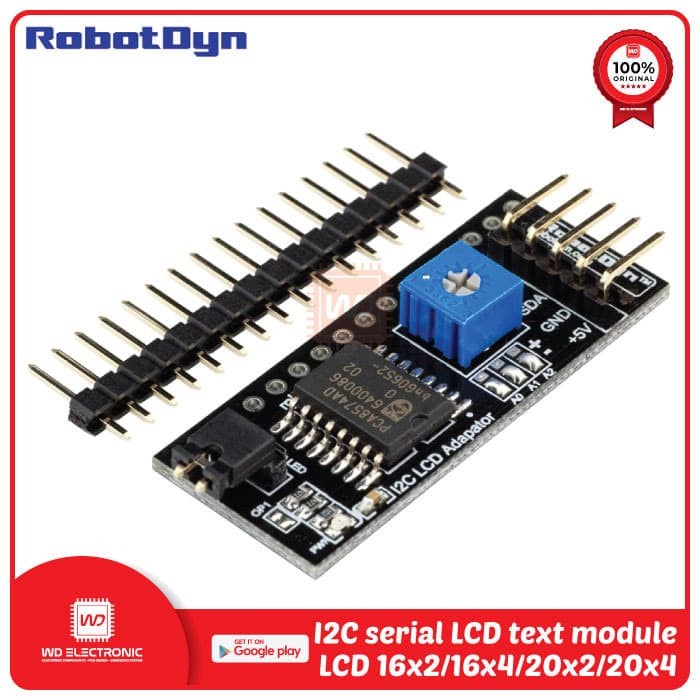 ROBOTDYN I2C SERIAL LCD MODULE FOR LCD 16x2 16x4 20x2 20x4 I2C LCD SAS27