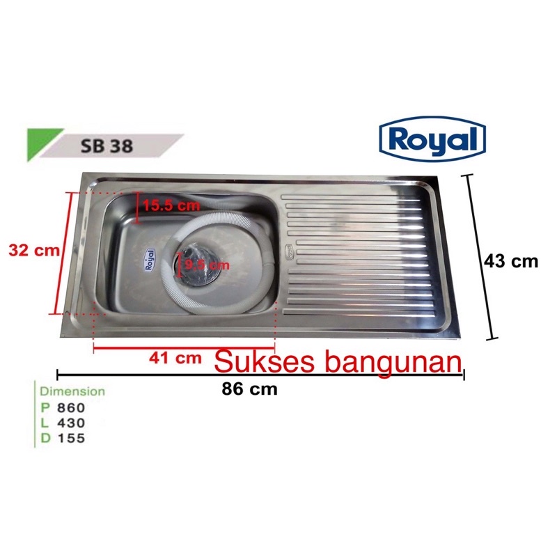 Bak cuci piring stainless 1lubang/kitchen sink