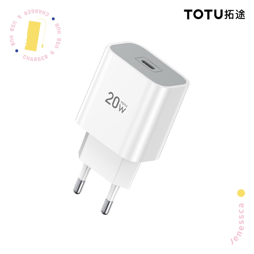 TOTU Kepala Charger 20W iPhone Adapter Charger PD Type-C Batok Charger