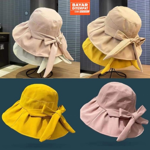 Bucket Pita / Topi Bucket Pita / Bucket Hat Pantai Model Pita Remaja Dewasa