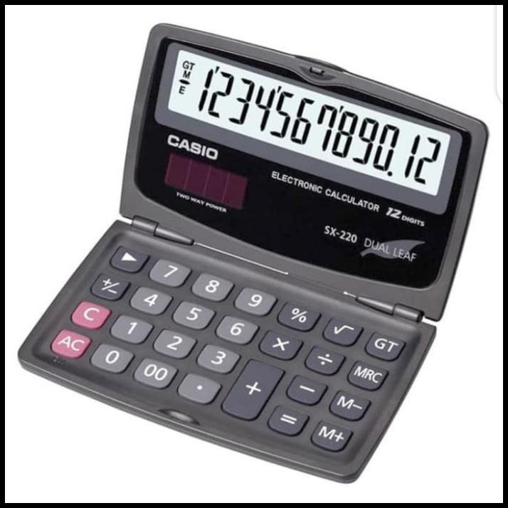

Kalkulator Lipat Dual Leaf Casio Sx 220 Original Bergaransi 12 Digit