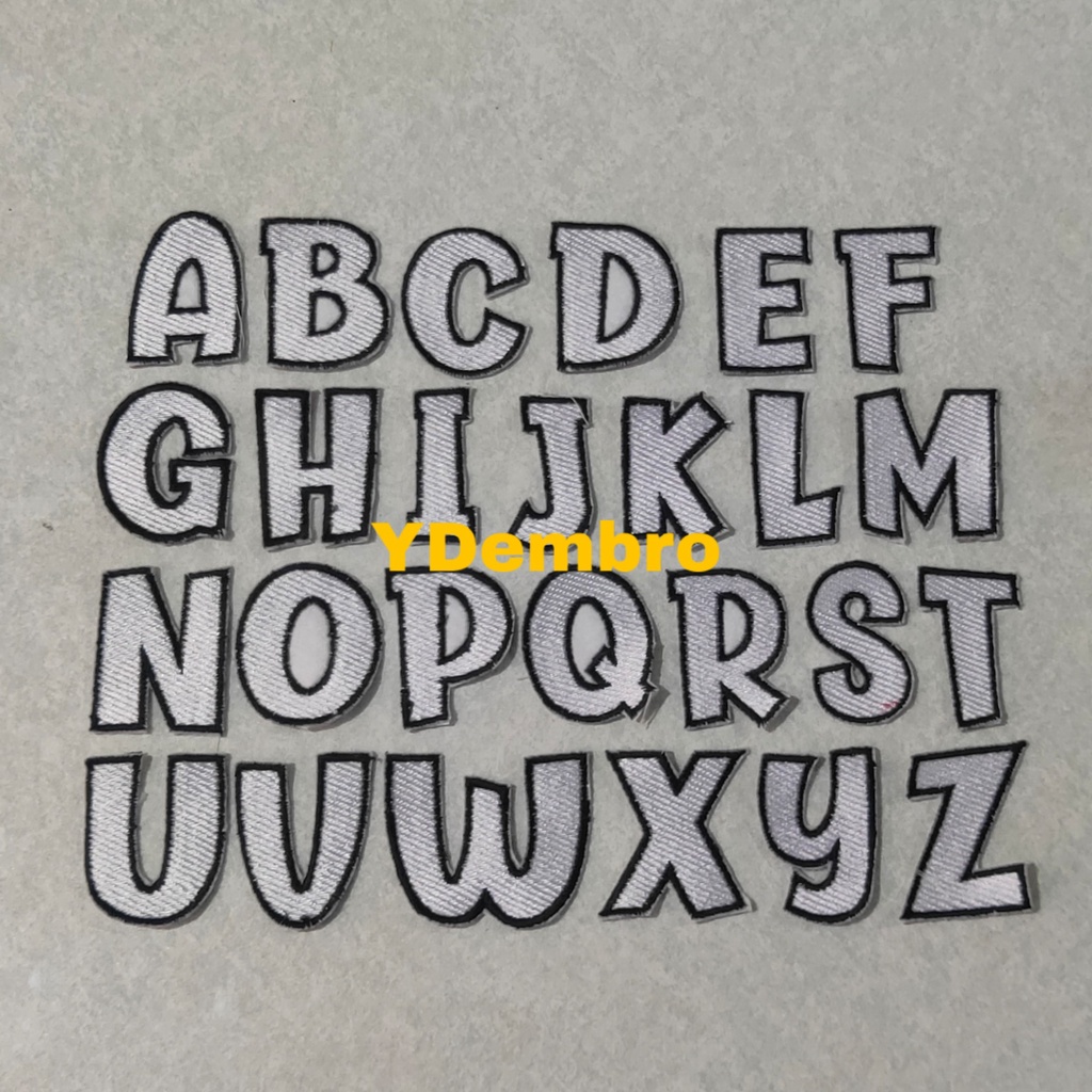 Patch Bet Logo Emblem Bordir Huruf Abjad A - M
