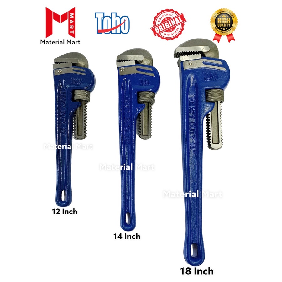 Kunci Pipa Premium TOHO 14 Inch | Pro Pipe Wrench Heavy Duty Original | Material Mart