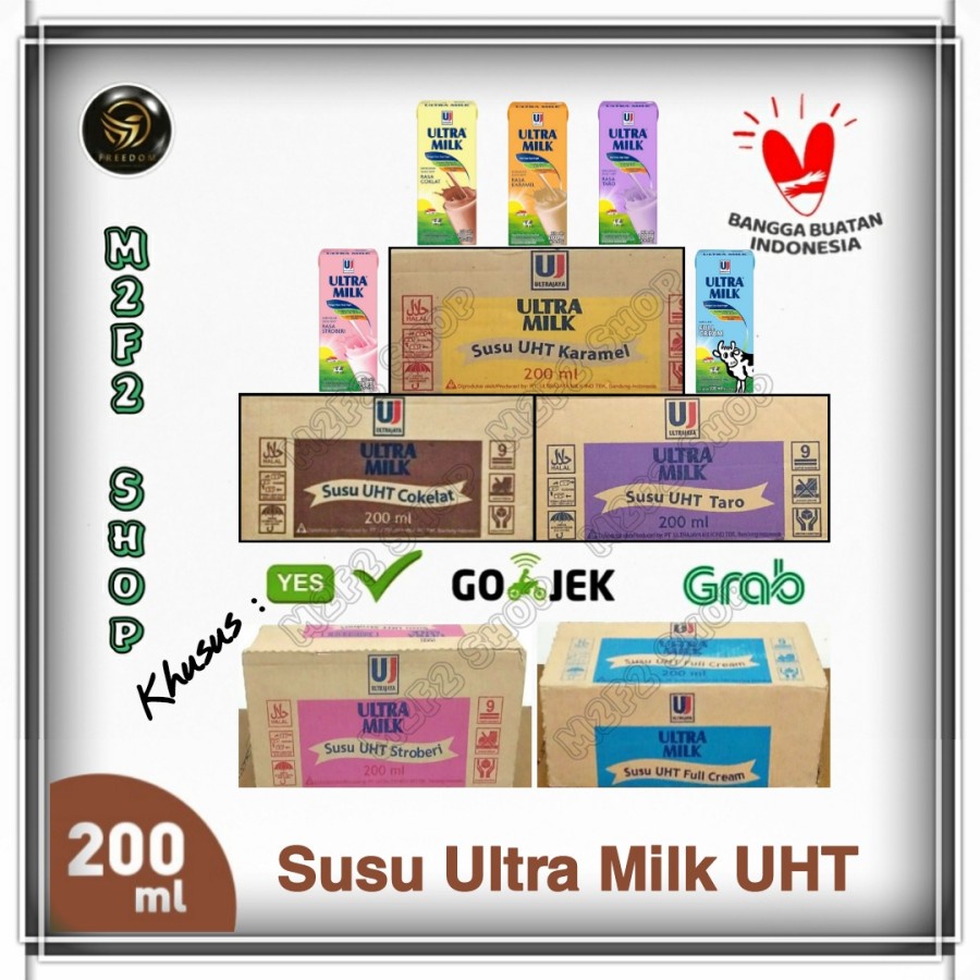 

Susu Ultra Milk Kotak UHT Semua Rasa - 200 ml Kemasan Karton (Khusus Bluebird/Gojek/Grab)