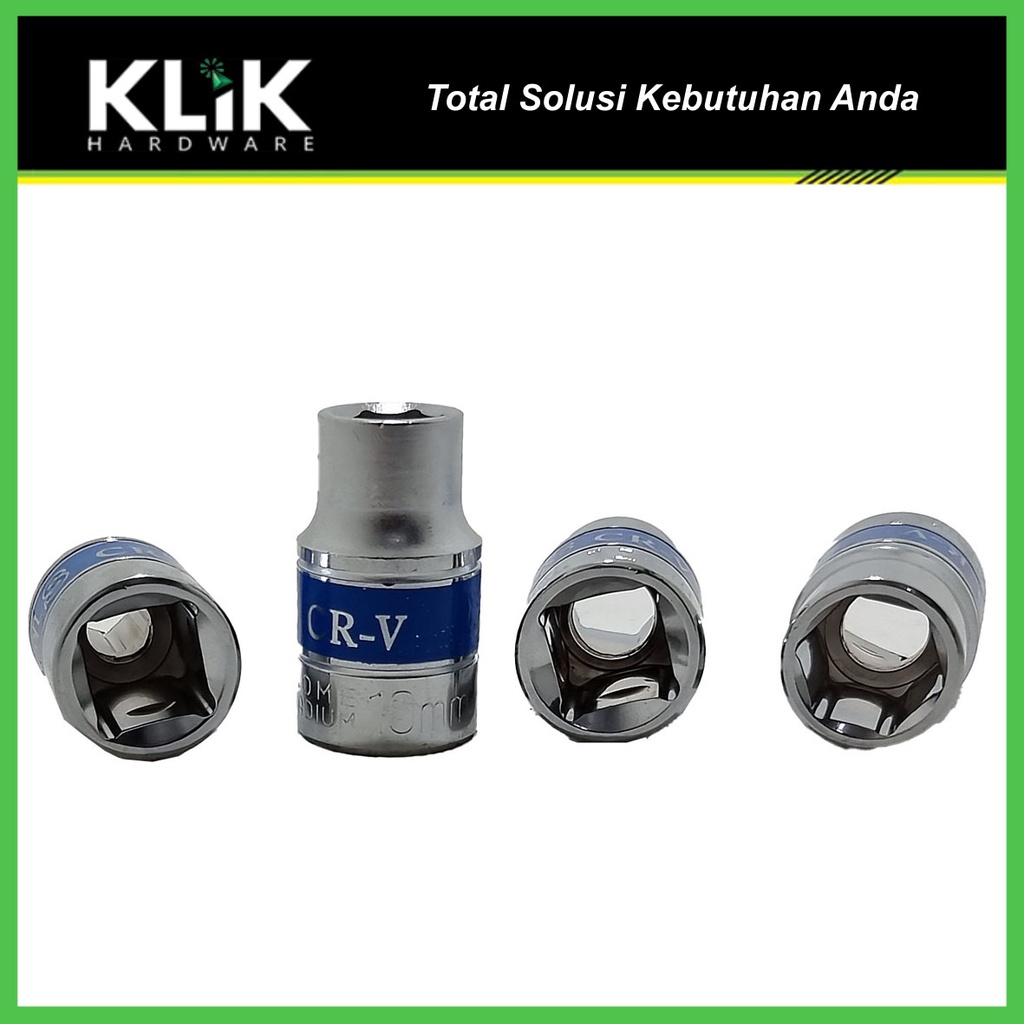 Mata Sock Shock 1/2 Inch 6 PT Chrome Vanadium - Kunci Sok Pilih Ukuran 8 10 12 14 mm