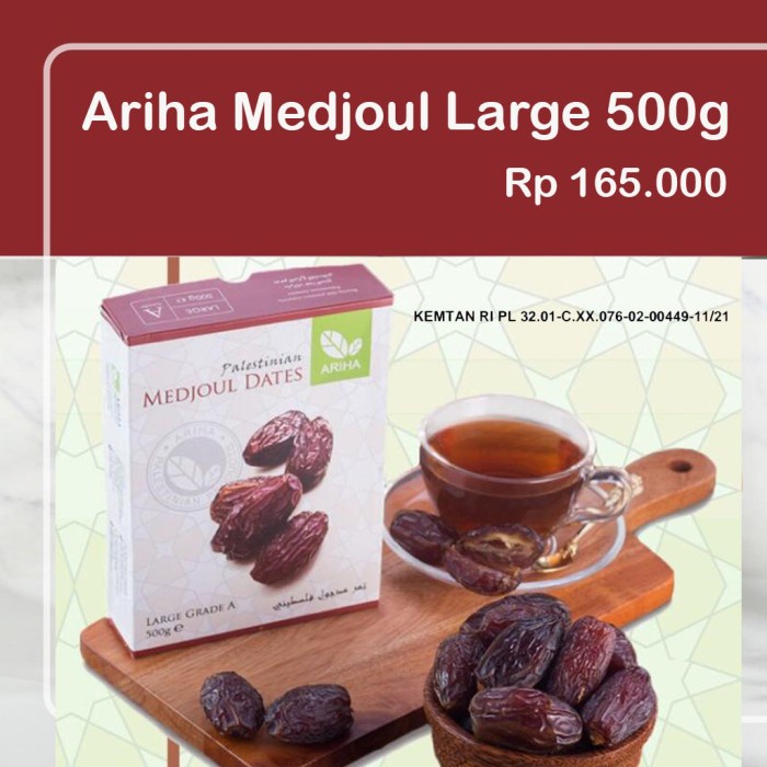 

Kurma Medjool LARGE 500gr Ariha ASLI PALESTINA Medjoul Medjol