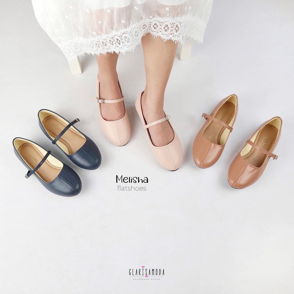 GLARISAMODA Melisa Flatshoes Tali Nyaman Empuk / Sepatu Kerja Wanita / Sepatu Sekolah