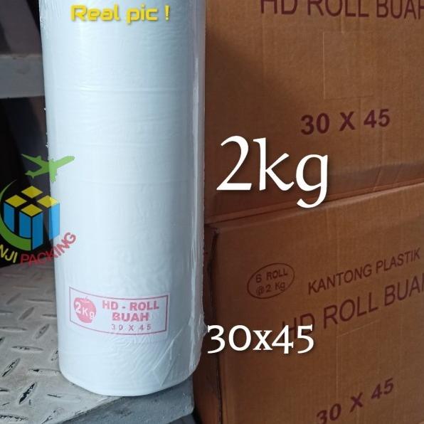 

Kantong Buah Sayur Telur Plastik Fotocopy HD Rol 30x45 supermarket 2kg