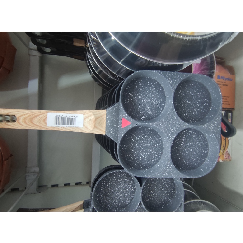 QUARTZ Egg Frypan Non Stick -  Panci Pancake 4 Lubang - Frying pan 4 Hole