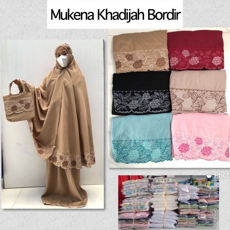 Mukena khadijah Bordir / mukena premium murah se jogja grosir ecer