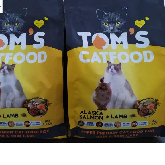 TOMS CAT - HAIR & SKIN - ALASKA SALMON & LAMB - 1,2kg - MAKANAN KUCING