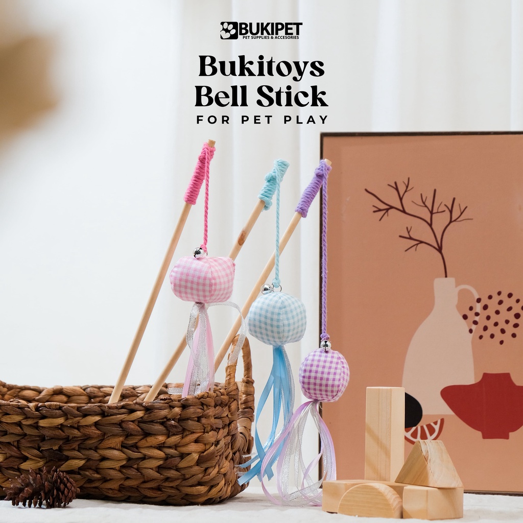 Mainan Kucing Tongkat Kucing &quot;BELL STICK&quot; Mainan Interaktif Kucing - BUKITOYS BELL STICK For Pet Play