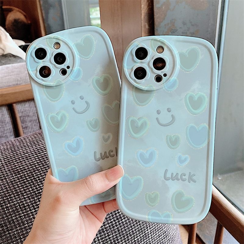 Case Desain Print Hati Keberuntungan Untuk IPhone 12 13 14 11 Pro Max X Xs Max Xr Vvrtgt