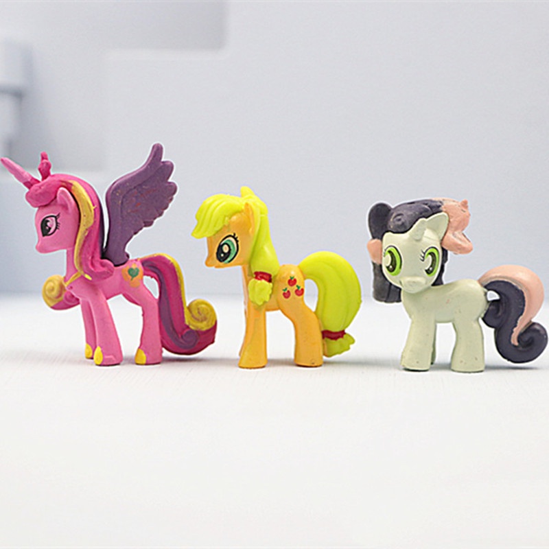 12pcs / set Mainan Action Figure Anime My Little Pony Mini Bahan PVC Untuk Dekorasi Kue