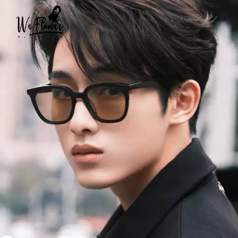 We Flower Tomy Kacamata Hitam Pria / Wanita Frame Kotak Lensa Coklat Untuk Outdoor / Mengemudi