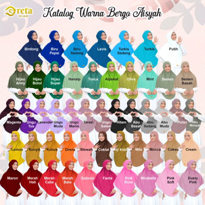 Bergo Aisyah non pet bahan kaos tc adem dan halus merek Rafanie Hijab