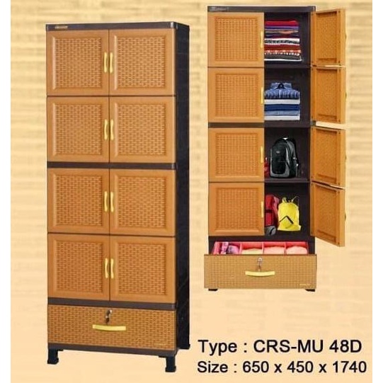 

NAPOLLY LEMARI PLASTIK MODEL ROTAN CRS MU 48D COKLAT MURAH GOJEK stock ready