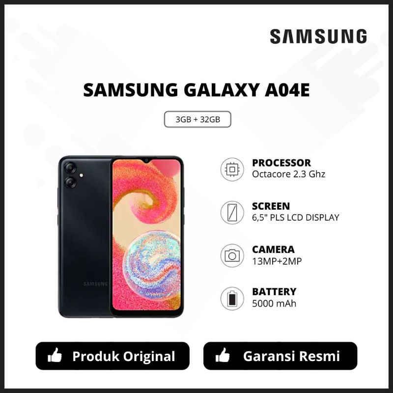 Samsung Galaxy A04e Smartphone (3/32GB) Garansi Resmi