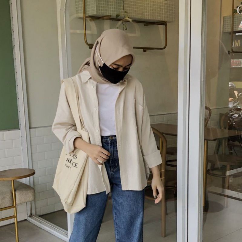 OLIVIA SHIRT // KEMEJA WANITA OVERSIZE LINEN