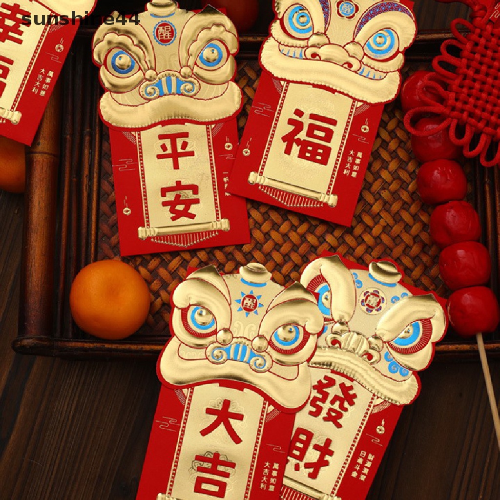 Sunshine 6Pcs Amplop Angpao Tahun Baru Cina / Imlek Gambar Kartun Kelinci 2023