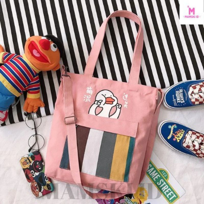 Arifirn Tote Bag Duck - Tas Tote Bag Wanita (Resleting)