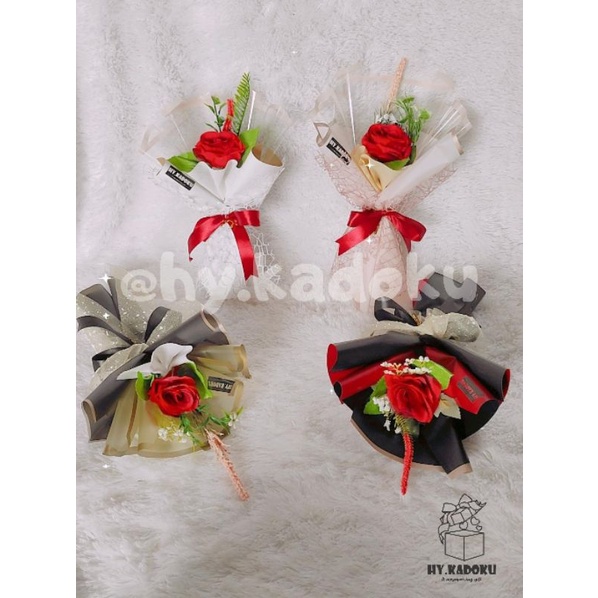 buket mawar single rose mini buket