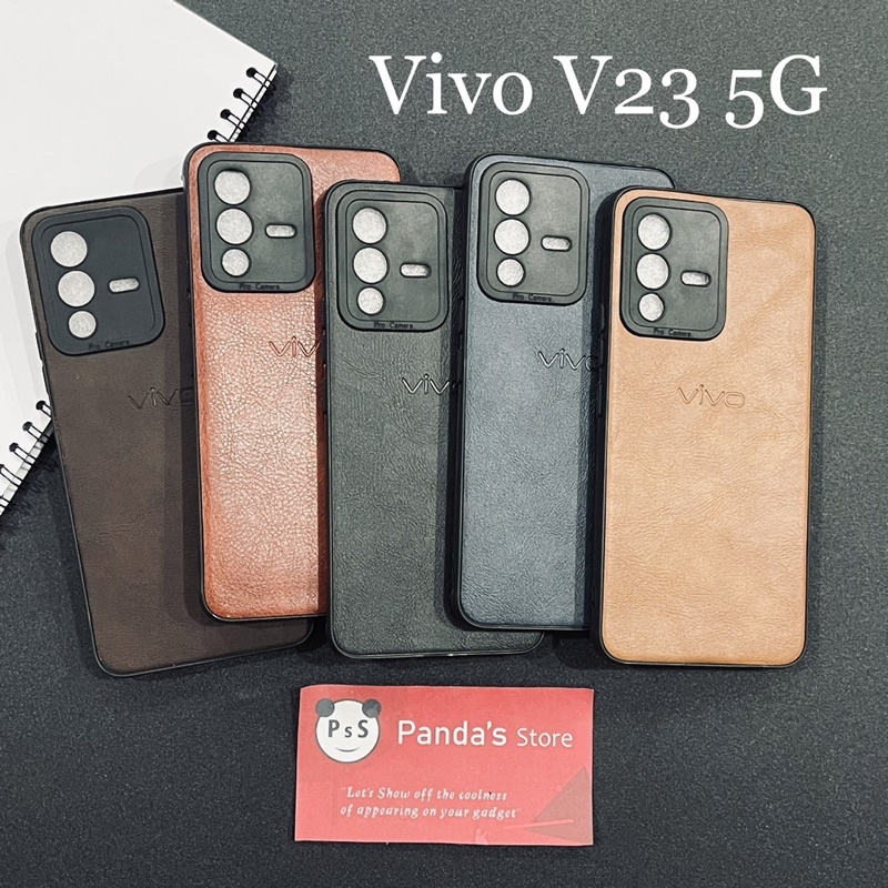 Leather Case Vivo V23 5G Softcase Kulit Elegan Casing Slim Fit