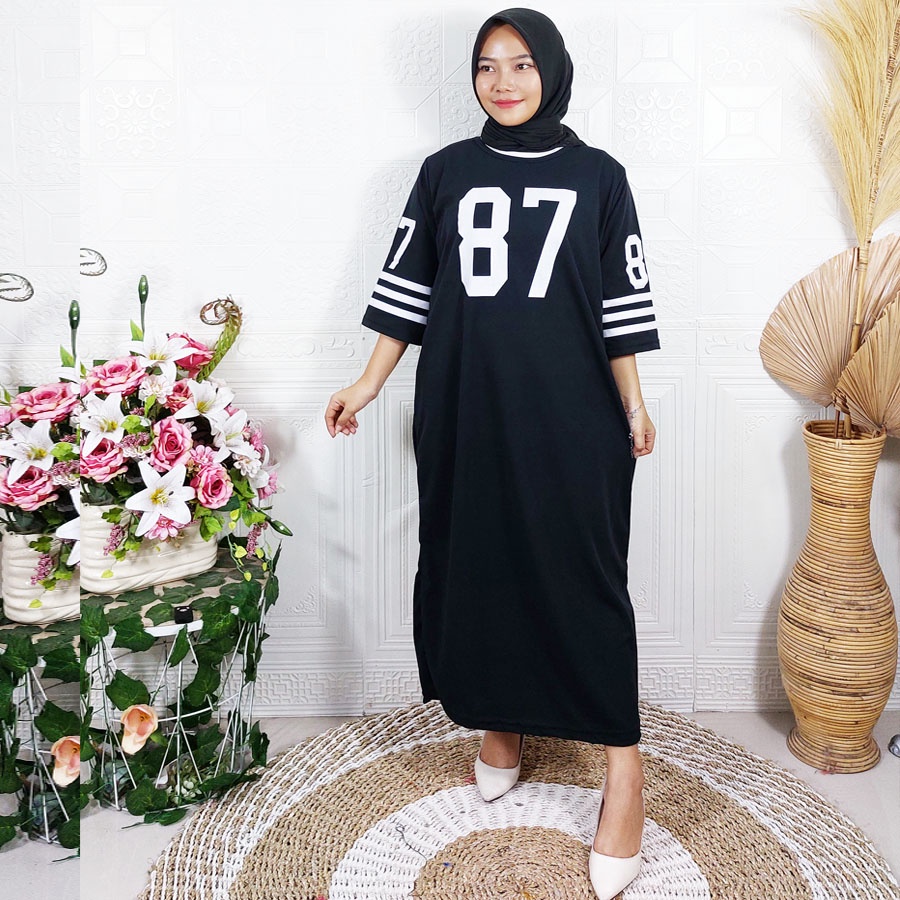 CARLINA LONG TUNIK DRESS 87 UNIGLO OVERSIZED FIT S TO JUMBO WANITA