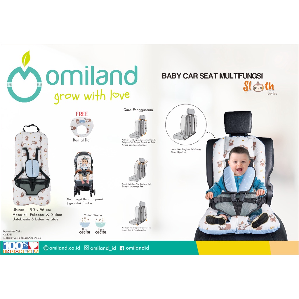 OMILAND BABY CAR SEAT MULTIFUNGSI SLOTH SERIES OB511512